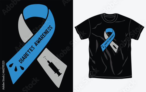 Diabetes awareness t-shirt design, typography t shirt, fighting, fully editable and printable vector file.