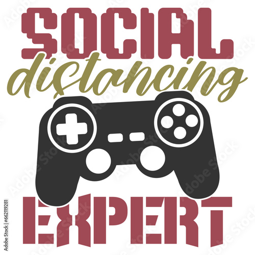Social Distancing Expert - Gaming Illustration