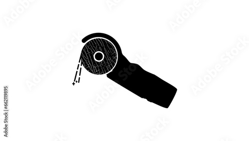 Angle grinder, black isolated silhouette