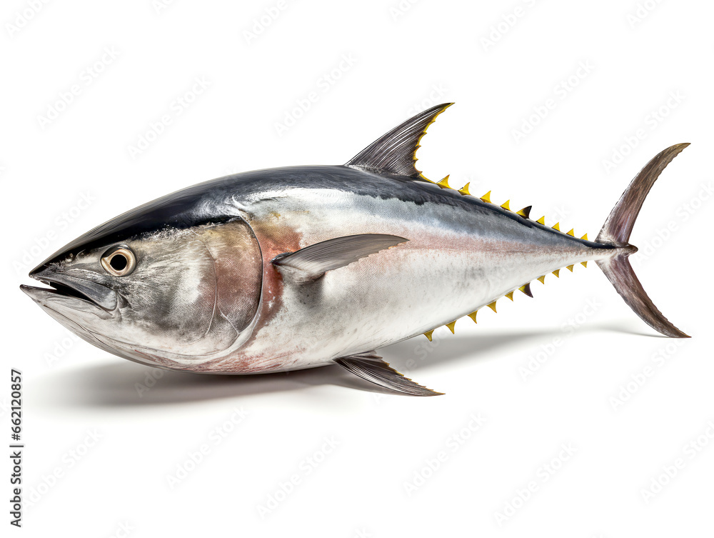 Tuna isolated on white background.. Tuna isolated on white background..