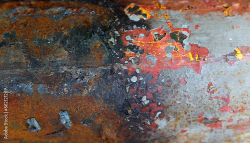 Burn marks and rust marks from steel texture welded with fire in Steel Factory