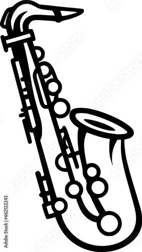 saxophone doodle black line photo