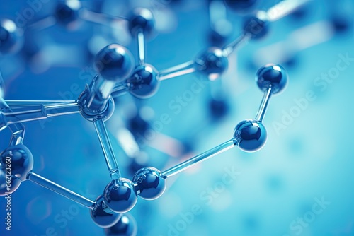 molecules with a blue background
