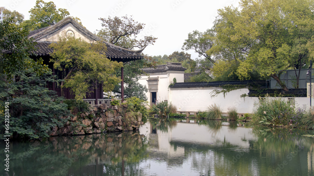 Suzhou garden landscape, traditional Chinese architecture