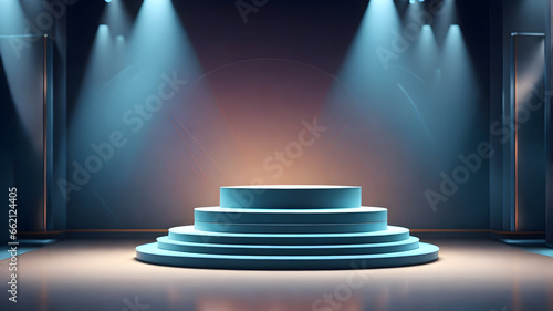stage with spotlight and podium 