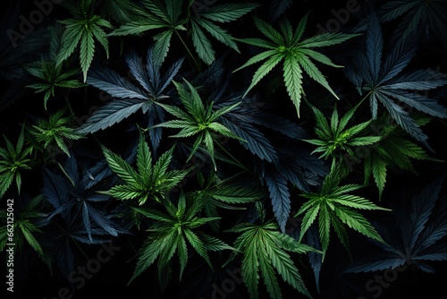 marijuana plants with dark background