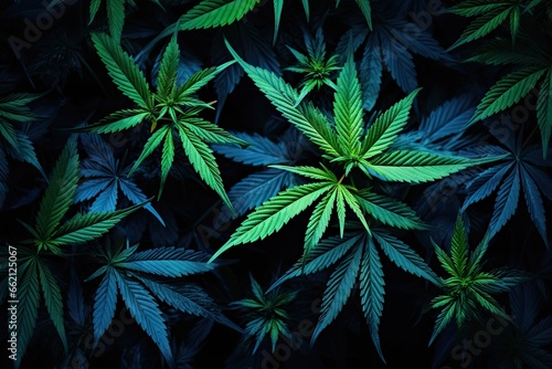 marijuana plants with dark background