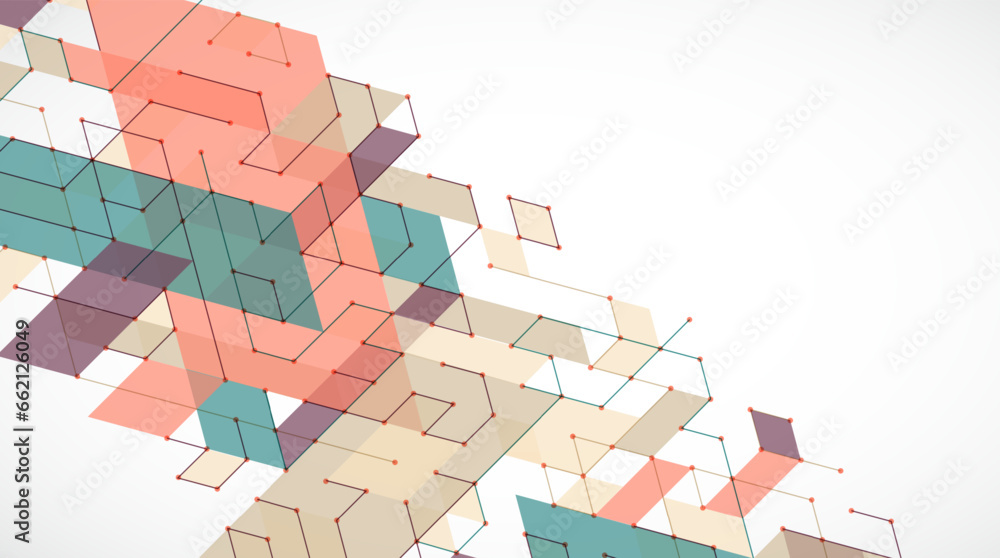 Naklejka premium Abstract rectro colored background in isometric style.