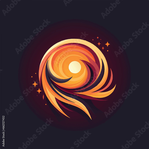 abstract sun in the logo to symbolize