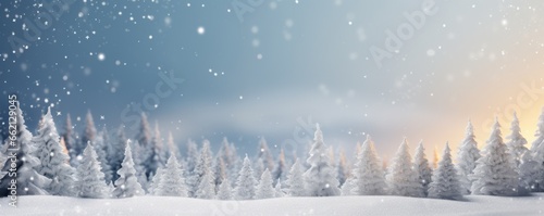 Chrsitmas decorative background with snow and pine tree © Jasmina