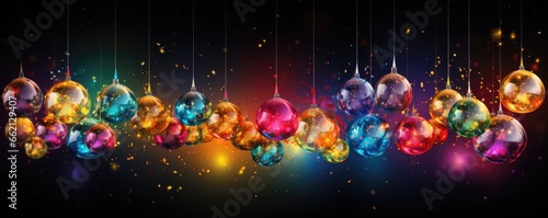 Christmas background with colorful christmas balls