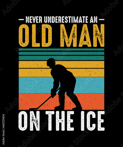 Photography Never underestimate a girl with a hockey stick Hockey T-shirt Design