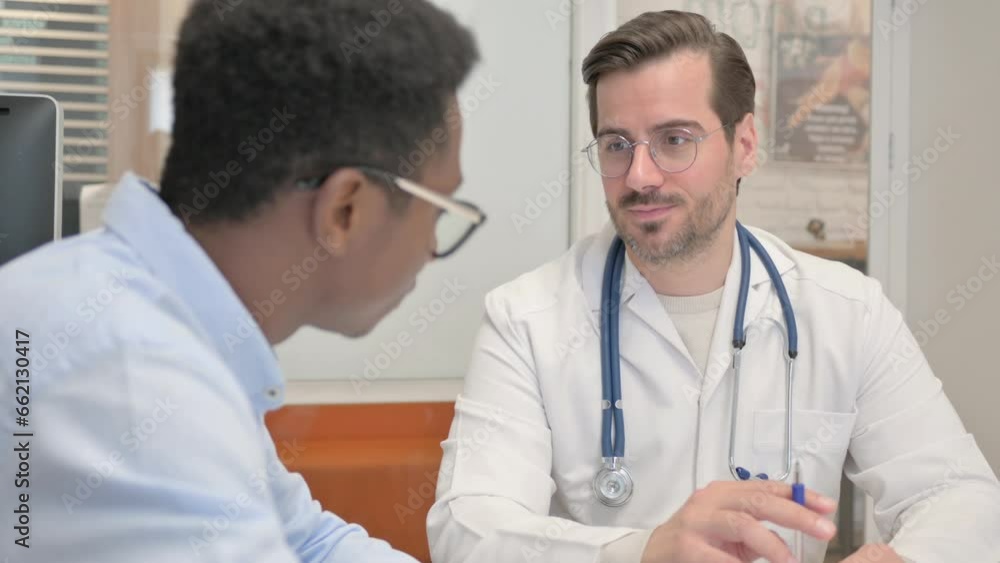 Close up of African Patient Discussing Health Issues with Doctor Close up of African Patient Discussing Health Issues with Doctor