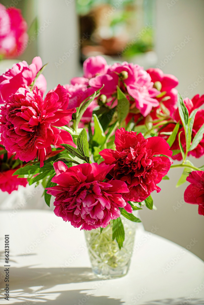 red peony in the vase red peony in the vase