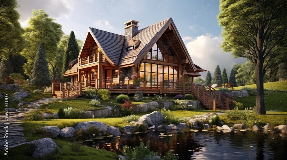 Big wooden house surrounded by nice nature Big wooden house surrounded by nice nature