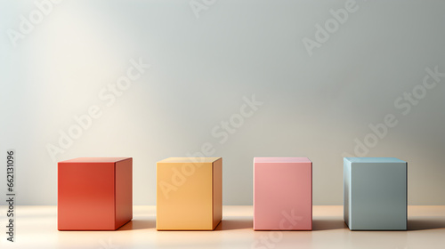 3d memphis boxes minimalist background © Hamsyfr