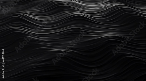 Black water background with ripples Wave surface of a dark ocean or sea in computer graphics 3D illustration of a black texture of water, oil, petroleum with waves and ripples