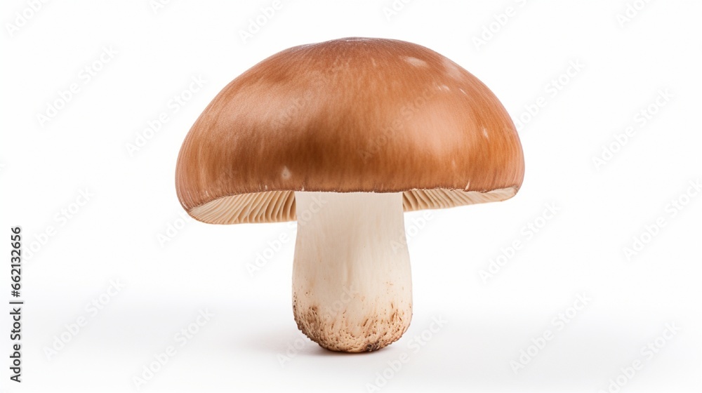 Brown champignon mushroom isolated on white background