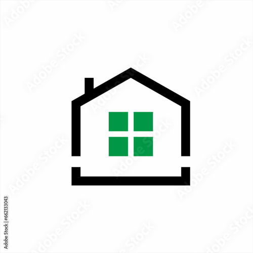 Simple minimalist home logo design.