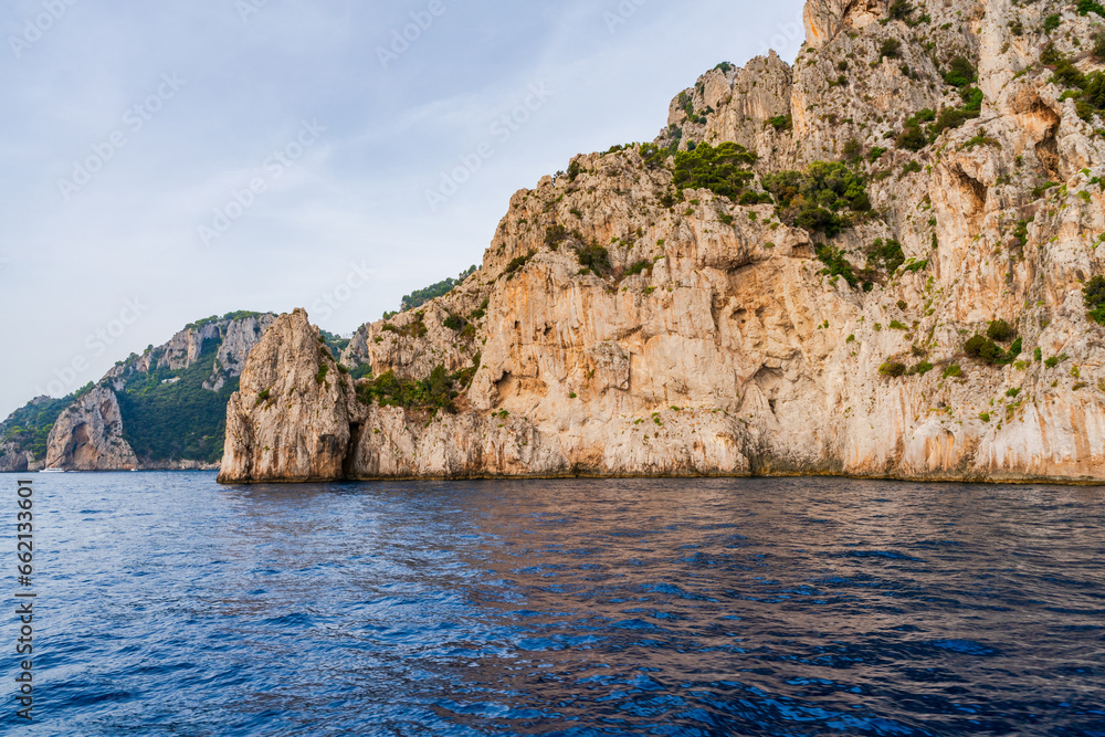 Rugged coastal landscape of Capri island, Italy