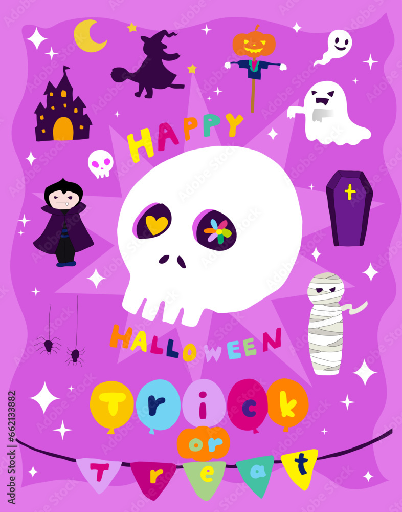 Illustration with several Halloween art clips Illustration with several Halloween art clips