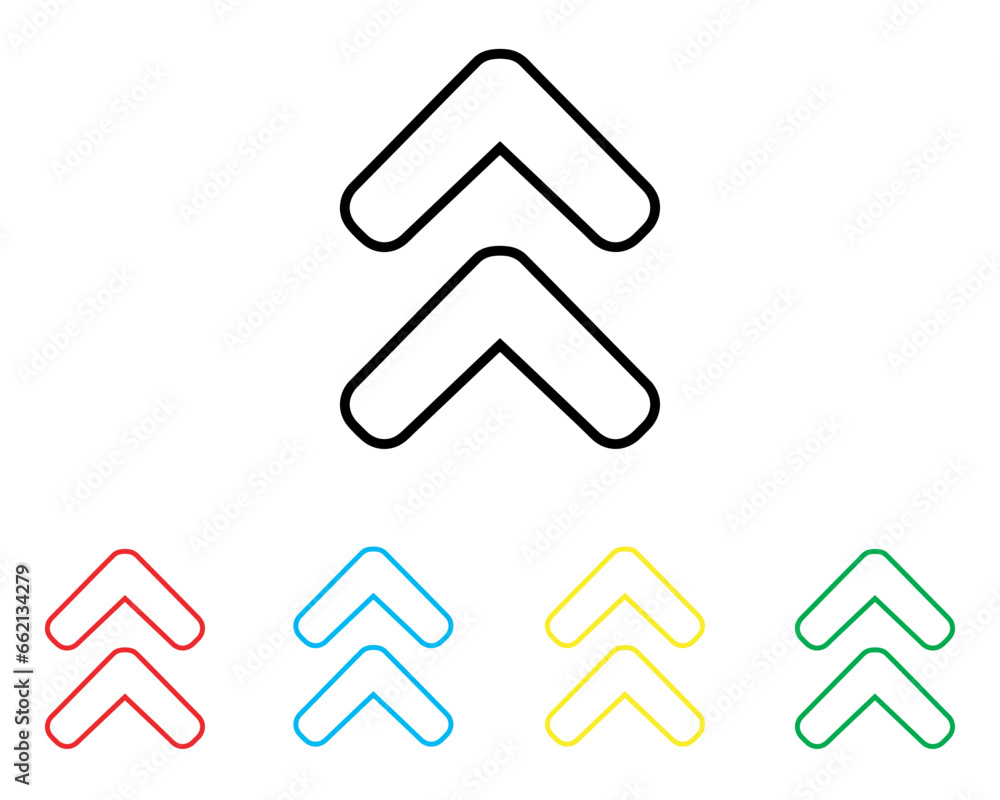 Up arrow icon vector. Scroll Up icon sign symbol in trendy flat style. Set elements in colored icons. Up arrow vector icon illustration isolated on white background Up arrow icon vector. Scroll Up icon sign symbol in trendy flat style. Set elements in colored icons. Up arrow vector icon illustration isolated on white background