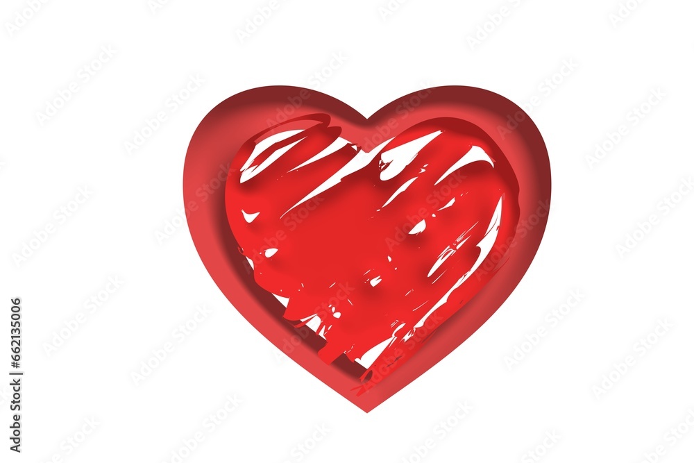red heart on white background red heart on white background