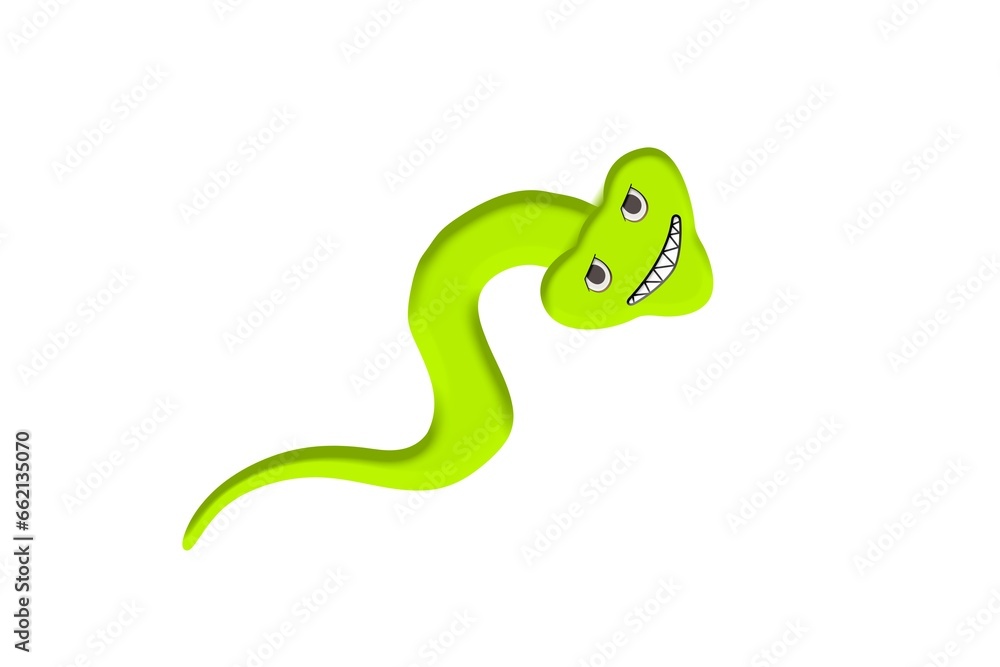 green snake on white background green snake on white background