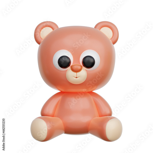 3D Teddy bear, Cute Baby elements, 3d rendering.