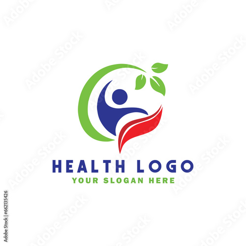 natural healthcare logo design vector