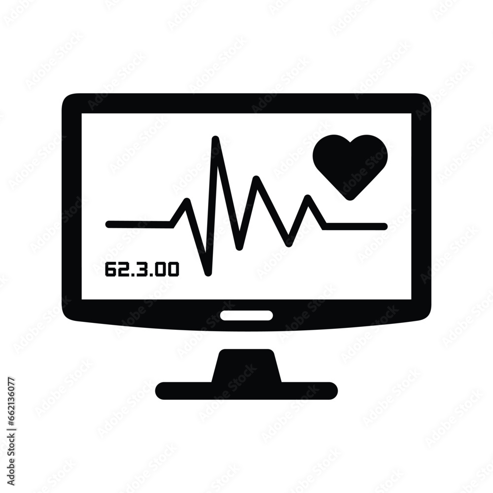 Ecg, flatlining, heart icon. Ecg, flatlining, heart icon.
