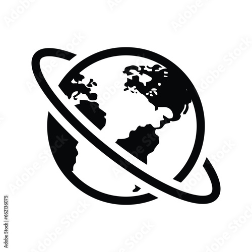 Earth moving, global, planet icon.