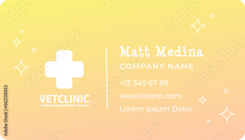 Company name, vetclinic business visiting card
