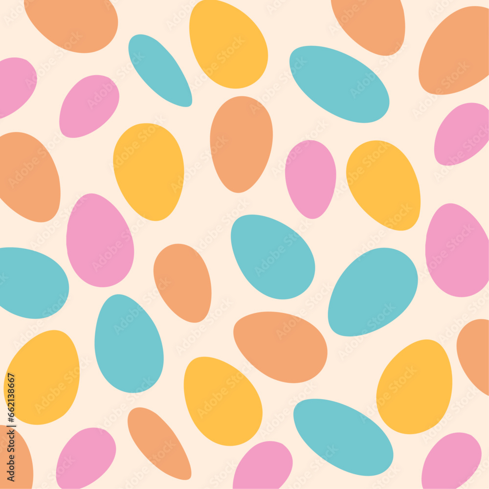 Seamless pattern with pastel colored eggs silhouette on light background.Pastel Easter Egg Silhouette Seamless Pattern.A festive and fun seamless pattern with pastel colored egg silhouettes. Seamless pattern with pastel colored eggs silhouette on light background.Pastel Easter Egg Silhouette Seamless Pattern.A festive and fun seamless pattern with pastel colored egg silhouettes.