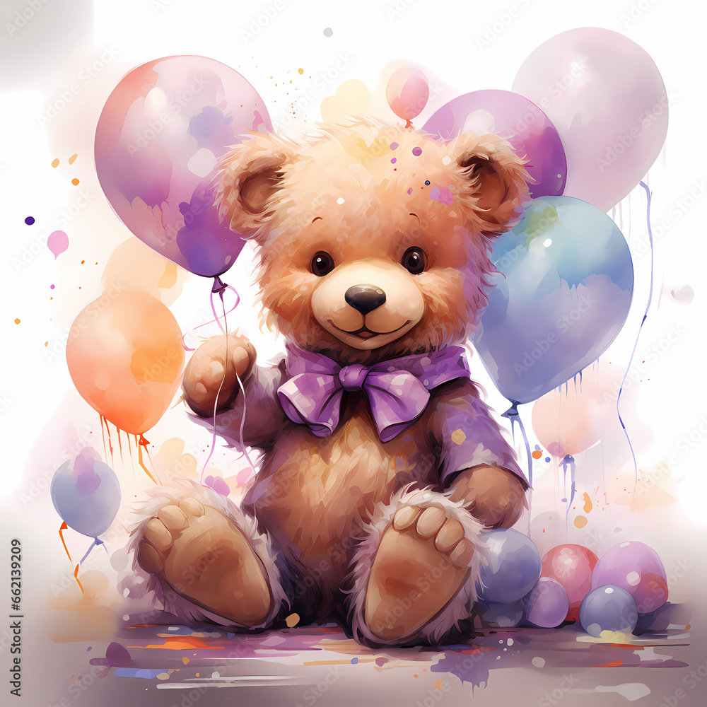 superbe illustration en aquarelle de petit ourson de multicolore superbe illustration en aquarelle de petit ourson de multicolore