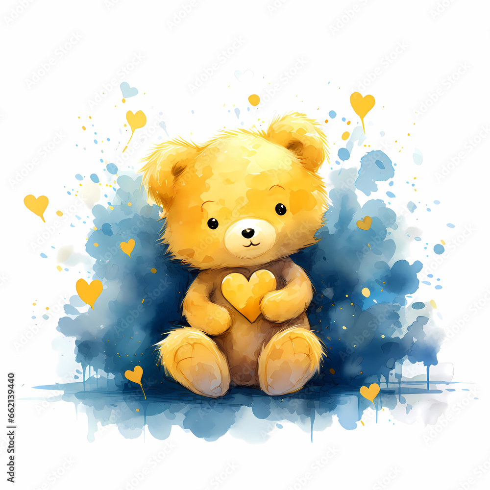 superbe illustration en aquarelle de petit ourson de multicolore superbe illustration en aquarelle de petit ourson de multicolore