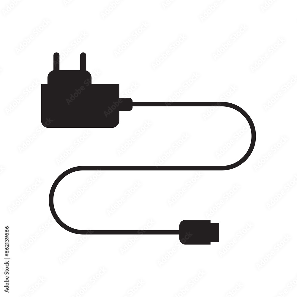 Mobile phone charger icon, Power adapter symbol flat illustrationn on white background..eps Mobile phone charger icon, Power adapter symbol flat illustrationn on white background..eps