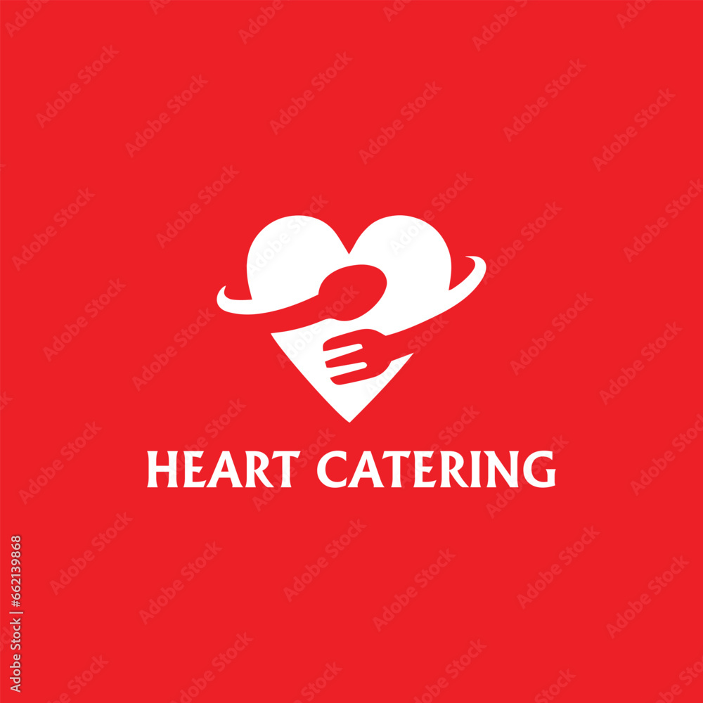 heart food catering logo design vector heart food catering logo design vector
