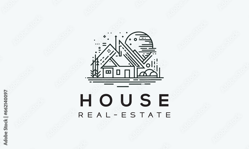 Fototapeta premium House real estate architect construction vector logo icon design