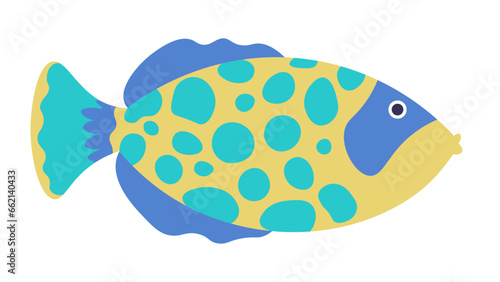 Colorful tropical exotic fish, marine animals