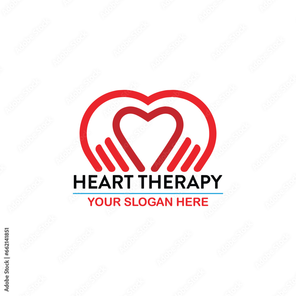 heart therapy logo design vector format