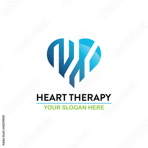 heart therapy logo design vector format