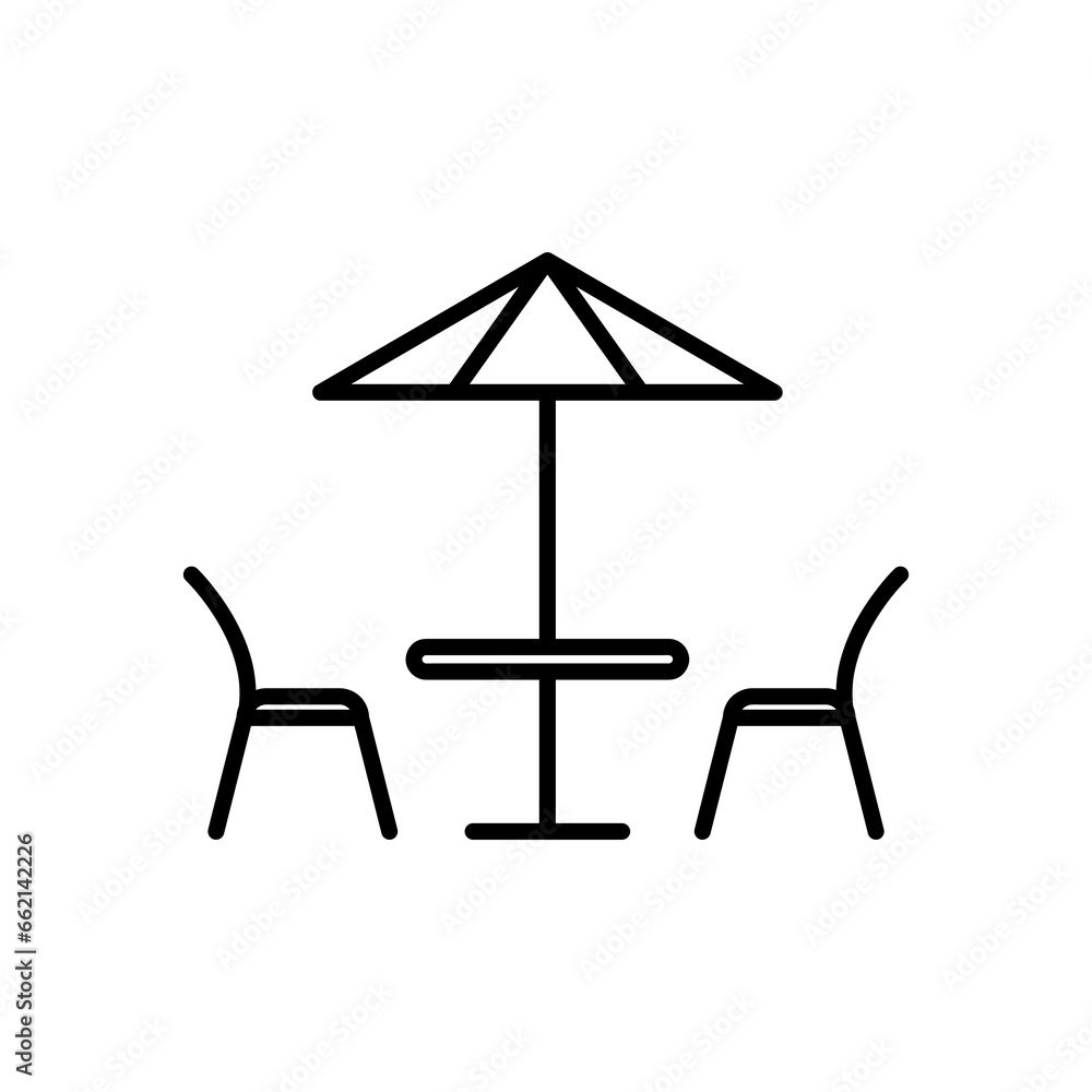 Terrace cafe line icon, linear flat trendy style illustration on white background..eps Terrace cafe line icon, linear flat trendy style illustration on white background..eps
