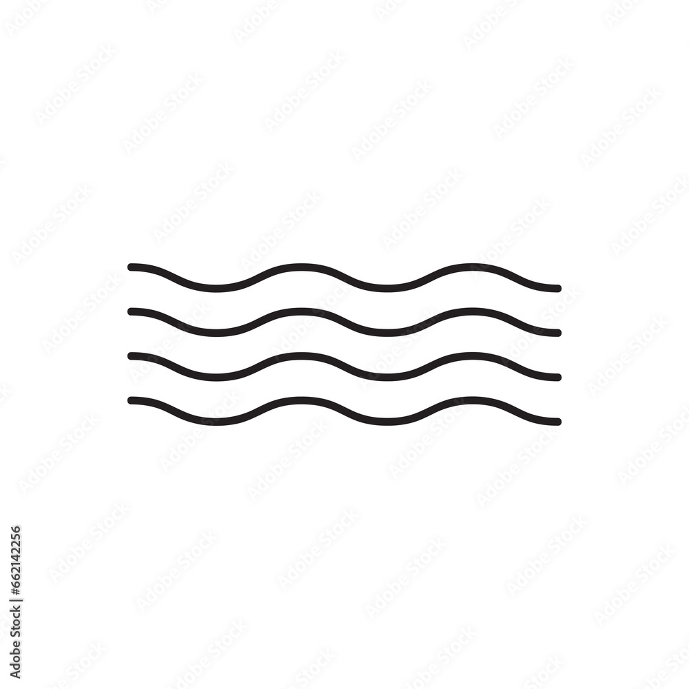 Wave Icon. Vector illustration, flat design on white background..eps Wave Icon. Vector illustration, flat design on white background..eps