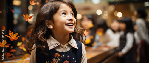 A Young Girl on a Field Trip With a Mesmerized Expression on Her Face