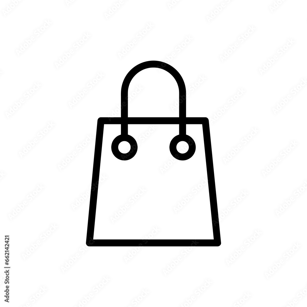 Shopping bag outline icon. Paper bag simple line vector icon flat illustration on white background..eps Shopping bag outline icon. Paper bag simple line vector icon flat illustration on white background..eps