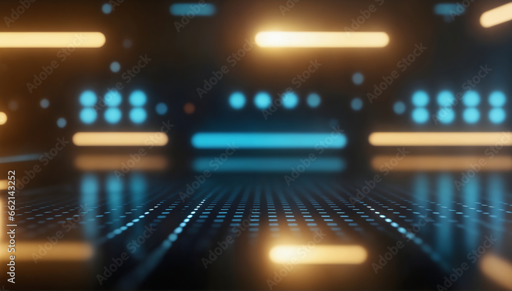 Abstract futuristic high-tech technology digital business background. Blurred background. Bokeh. 