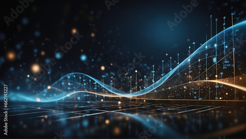 Abstract futuristic high-tech technology background. Data flow. Abstract charts. Data presentation.