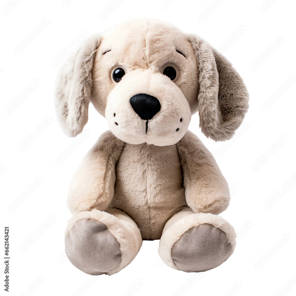 Plush fabric dog plushie. isolated object, transparent background Plush fabric dog plushie. isolated object, transparent background