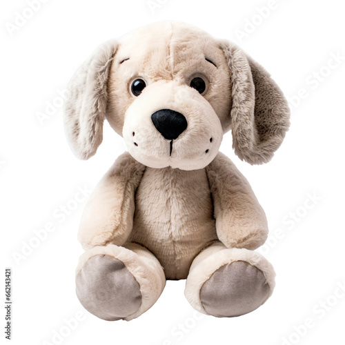 Plush fabric dog plushie. isolated object, transparent background